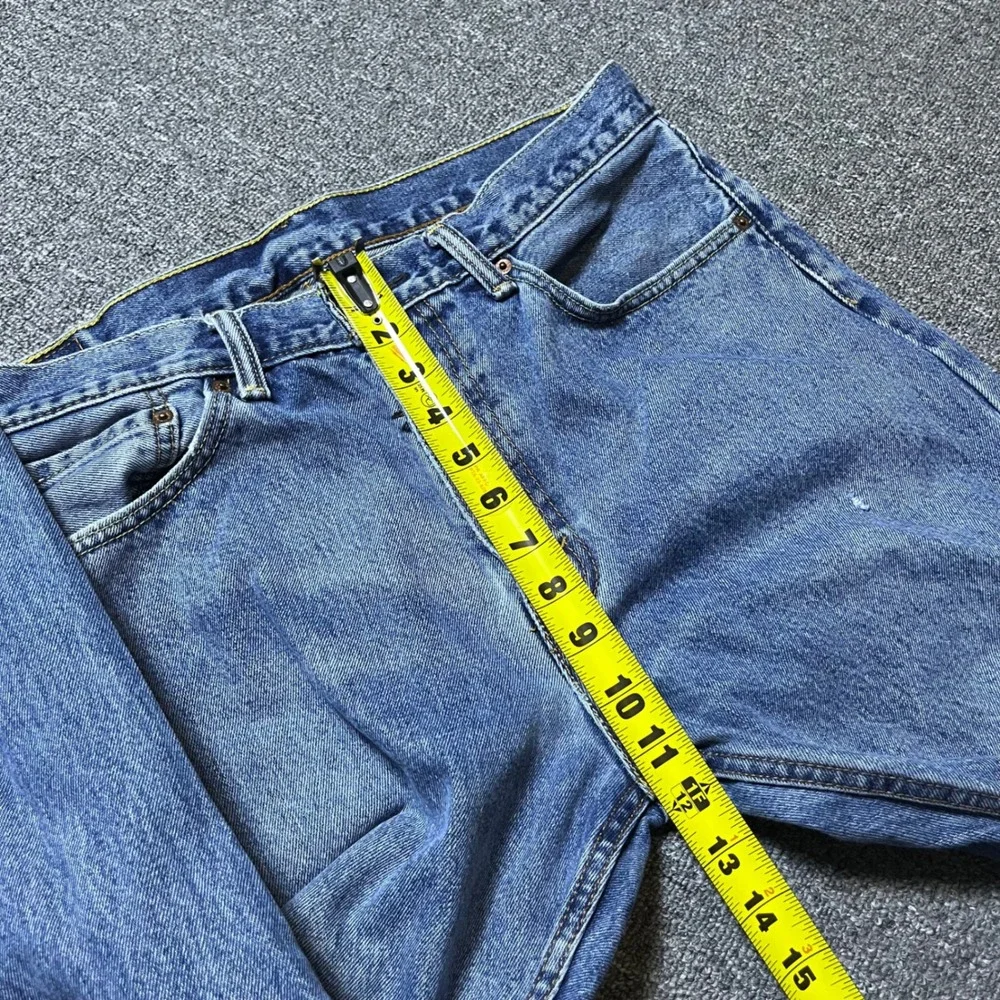 Levi's 505 Straight Leg Jeans 36x32 Blue Denim Distressed Classic Skater